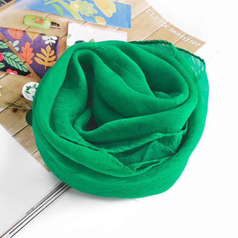 

Korean Solid Color Chiffon Square Silk Scarf 70X70Cm Summer Sunscreen Thin Transparent Gauze Neck Protection Woman S Shawl P71 70x70CM