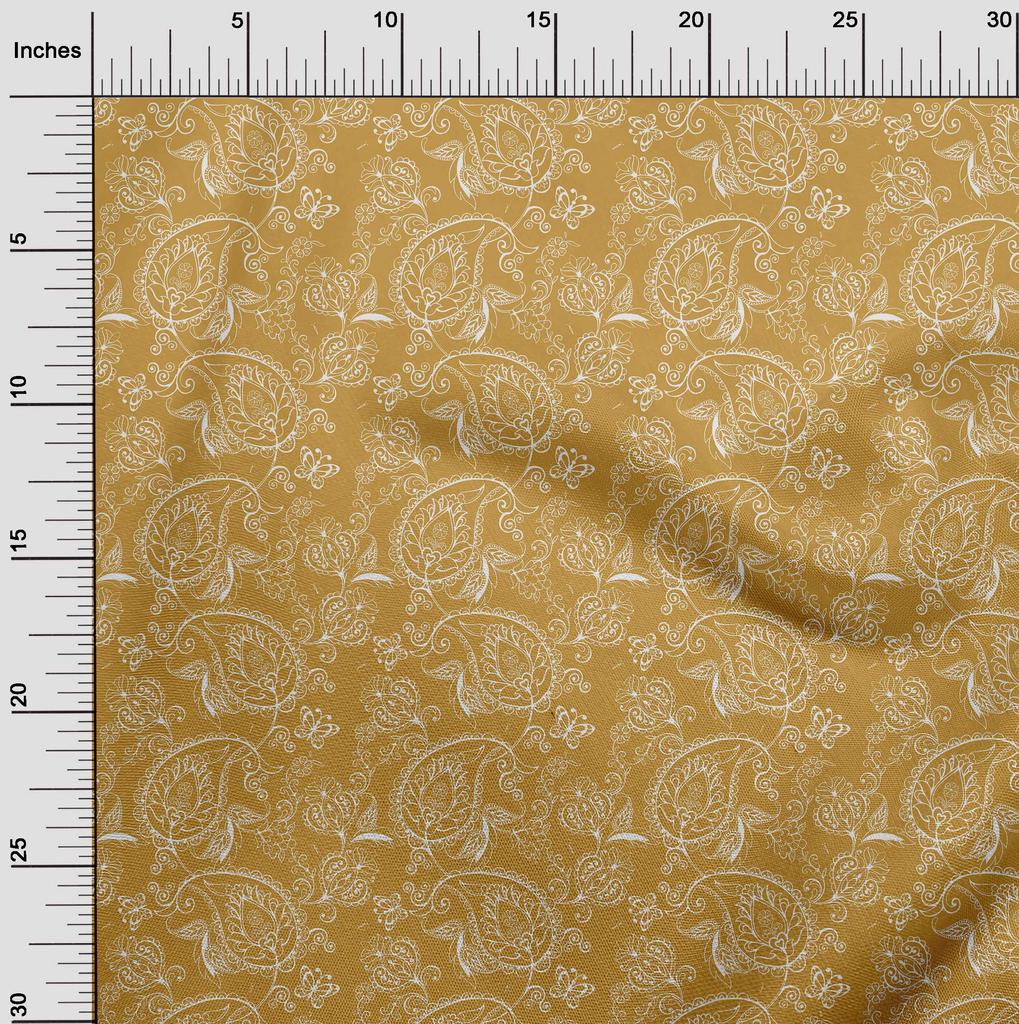 oneOone Cotton Flex Gamboge Yellow Fabric Block Sewing Craft Projects Fabric Prints By Yard 40 Inch