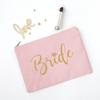 Team Bride Makeup Bag Bachelorette Party Cosmetic Bags Bridesmaid Toiletries Organizer Female Storage Make Up Case Wedding Gifts