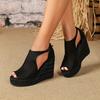 Ladies Elegant Open-toed Thick-soled Wedge Sandals