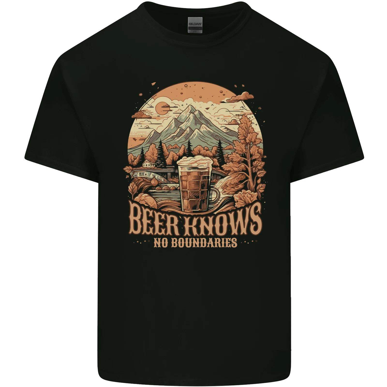Beer Knows No Boundaries Camping hiking Kids T-Shirt Childrens S