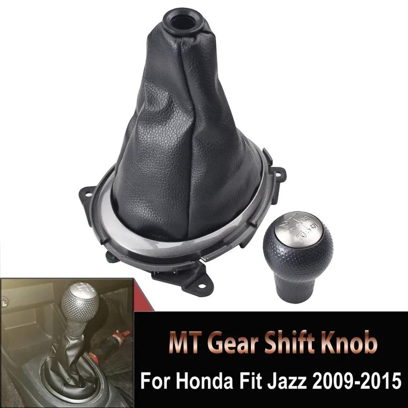 Gear Shift Knob Shifter Lever Stick Gaiter Boot Cover Car Accessories For Honda Fit Jazz 2009 2010 2011 2012 2013 2014 2015