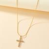 European and American e-commerce jewelry diamond cross pendant necklace female Internet celebrity fashion temperament with collarbone chain