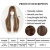 New Highlighted Brown Long Straight Wig for Women - Full Bangs One-Length Cut JK Schoolgirl Style Rejuvenating Daily Wear Full Cap Wig
