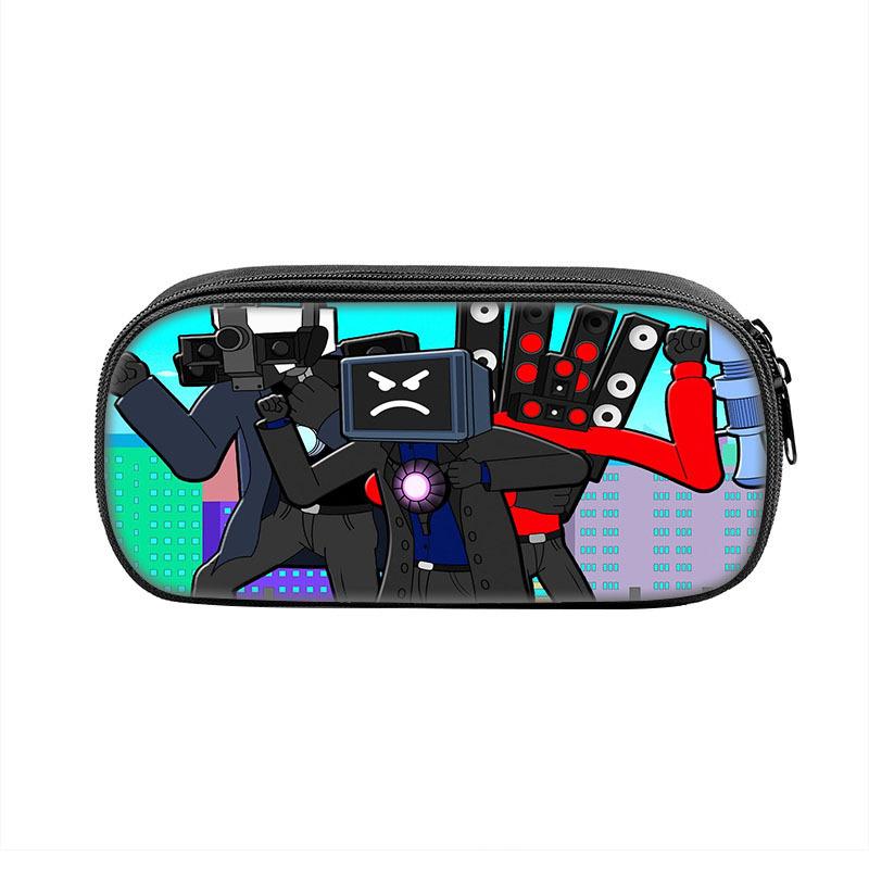 Fun Pen Box Bag Skibidi Toilet for Student Big Capacity School Supplies Zipper Cartoon Anime Pencilcases