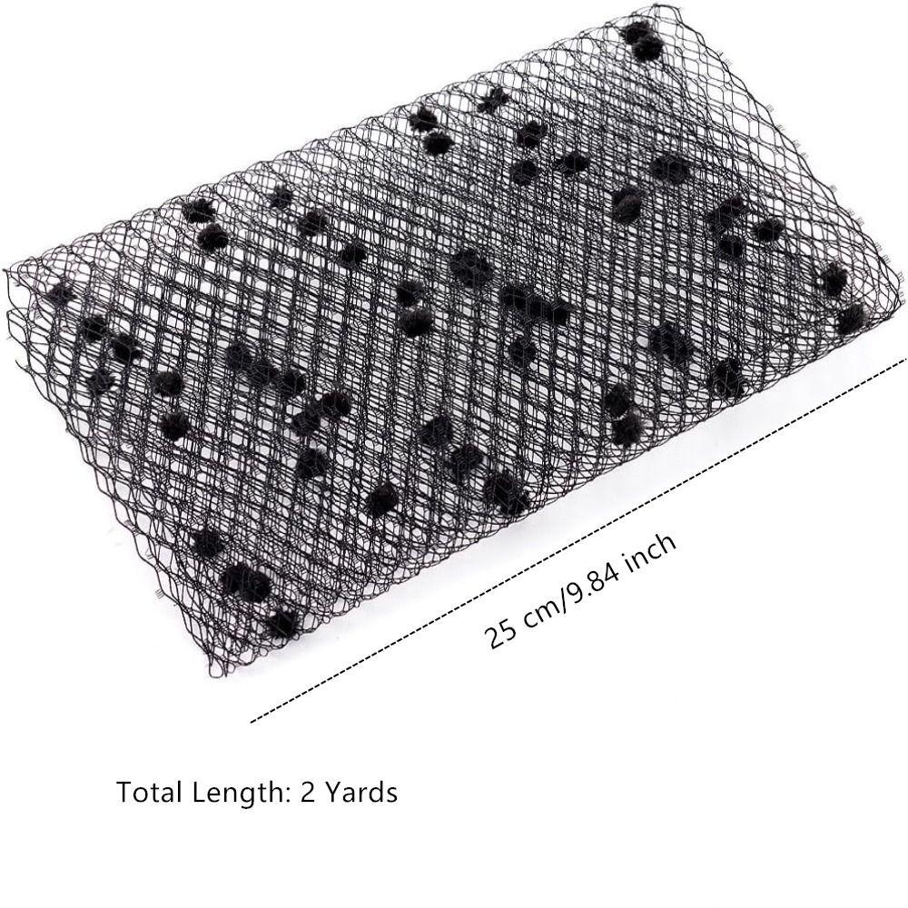 Black Birdcage Veil Netting Fabric Mesh Hat Veil  For Bride's Headdress Veil Making
