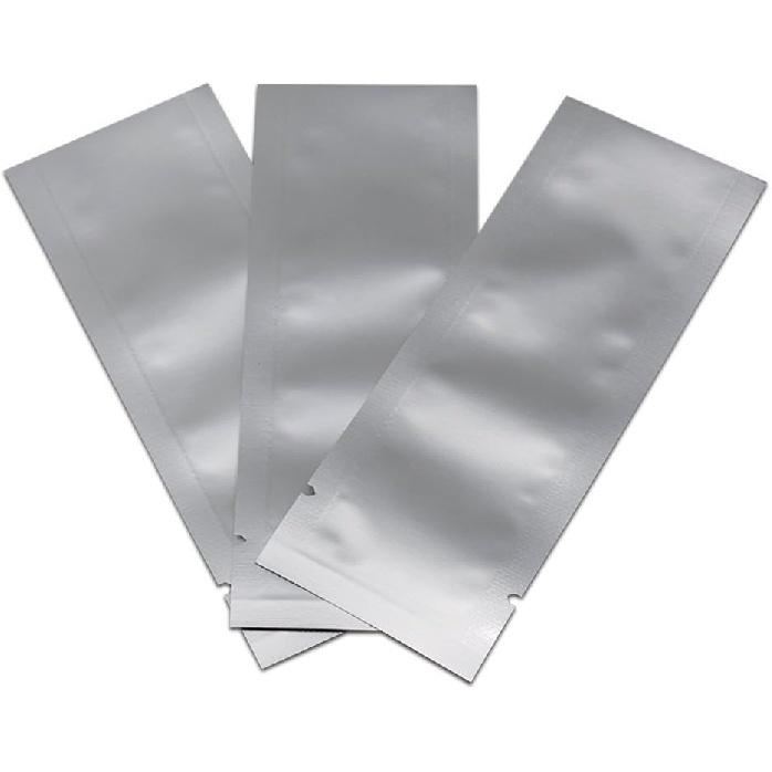 PABCK 100 Pcs 1.57x4.33 inch (ide Size 1.18x3.94 inch) Coffee Food Storage Heat Sealable 3.34mil Mylar Pure Foil Bag Vacuum Pouch for Sampling