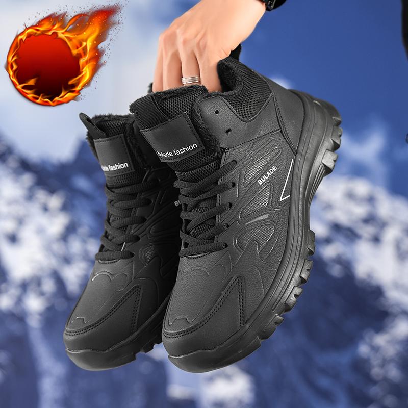 Winter Snow Boots For Men Women Keep Warm Cotton Shoes Outdoor Hiking Shoes Plush Warm High Ankle Boots Big Size 48 Man Sneakers
