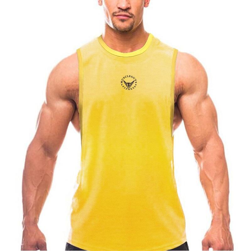 Do The Work  New Arrival Mens Mesh Bodybuilding Fitness Quick-drying Printed O-neck Breathable Workout  Singlets 6 Colors