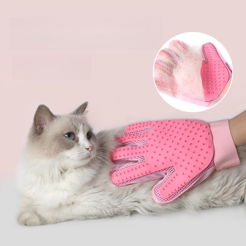 Pet Supplies Double Sided Hair Removal Gloves Massage Bath Beauty Cleaning Mittens Universal for Both Hands Anti Scratch and Bite Cat and Dog Gloves