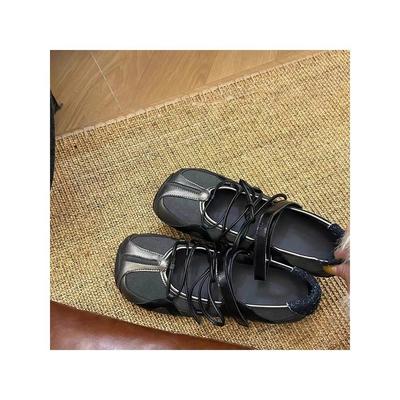Scarpe da ballo a punta quadrata per sport a vento donna versatili con cinturino incrociato velcro bocca bassa Mary Jane scarpe singole