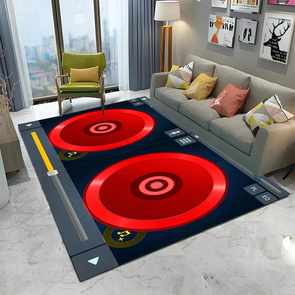 3D DJ Music Screen Keyboard Cartoon Carpet Rug for Home Living Room Bedroom Sofa Doormat Decor,Child Area Rug Non-slip Floor Mat