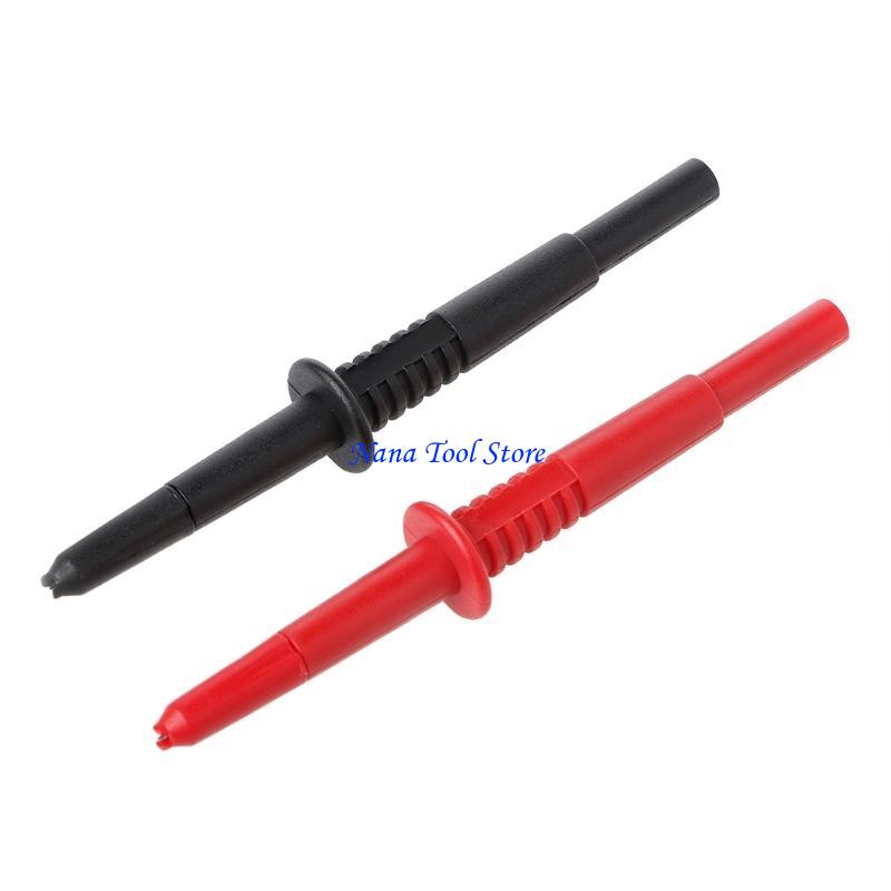 31GJ 2 Pcs /1 Set Copper Rod Multimeter Testing Probe 4mm Socket Type Probe Banana Connector Red/ Black