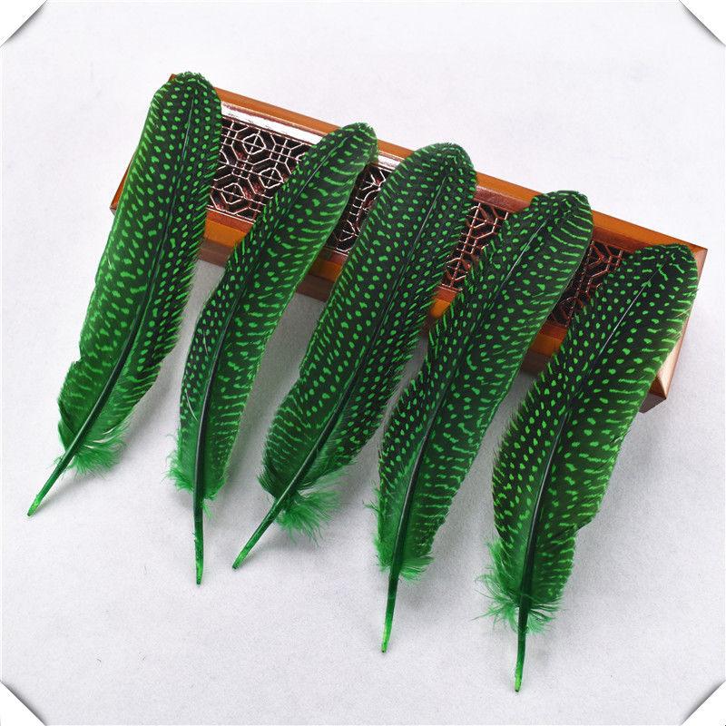 10pcs Wing Pheasant Feathers Spotted Guinea Fowl Plumas Diy Feathers for Jewelry Making Wedding Decoration Plumes Crafts 17-22cm