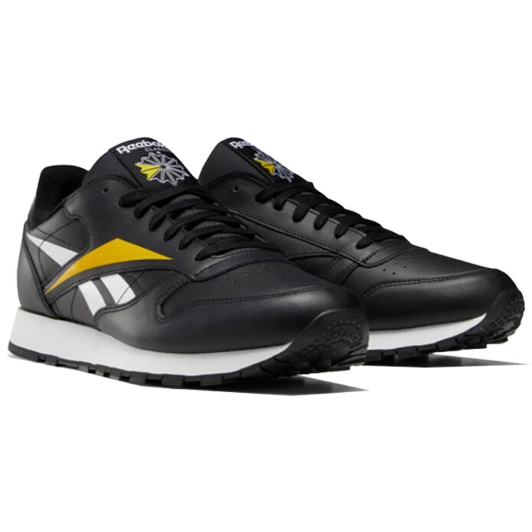 Reebok Classic Leather MU Black Toxic Yellow Unisex Sneakers Core-Black Footwear-White EF8835