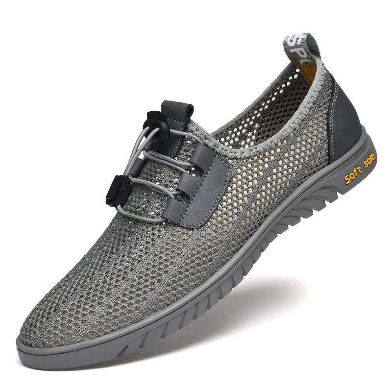 Men's shoes fly-woven breathable large-hole mesh shoes hollow casual mesh running tide shoes travel shoes outdoor hiking shoes