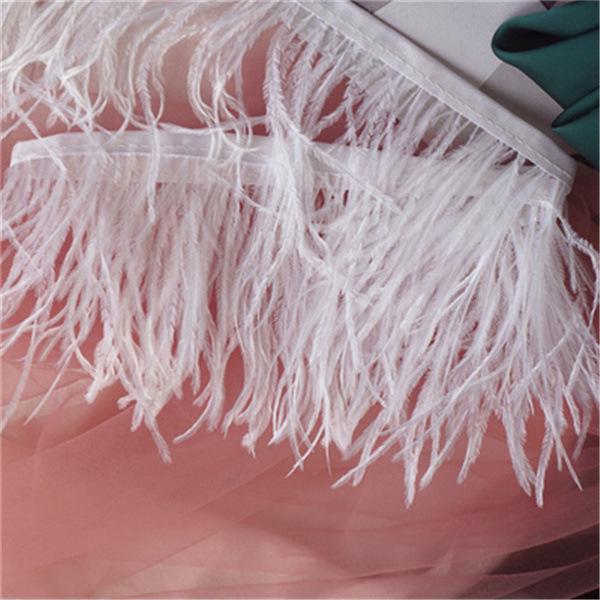 Struisvogelveer Franje - Diverse Kleuren, 10-15cm, 1 Meter voor Kledingaccessoires