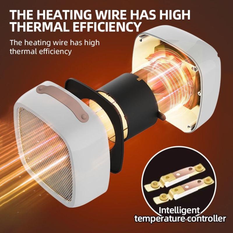 500W Office Desktop Electric Fan Heater Portable Energy Saving Bedroom Heating Machine Multifunctional Air Heater