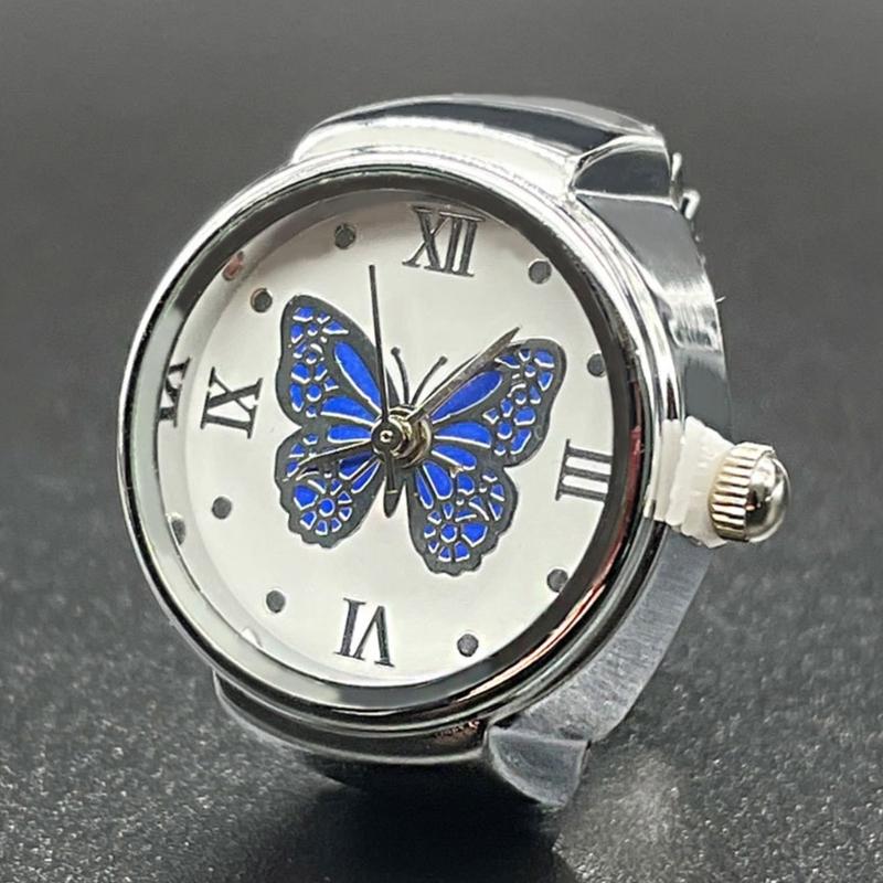 Montre Anneau pour Femmes et Hommes Montre Analogique à Quartz Cadran à Chiffres Romains Bracelet