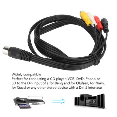 4.9ft 5 Pin Male Din To 4RCA Female Cable Plug and Play Conversion Cord CD Player