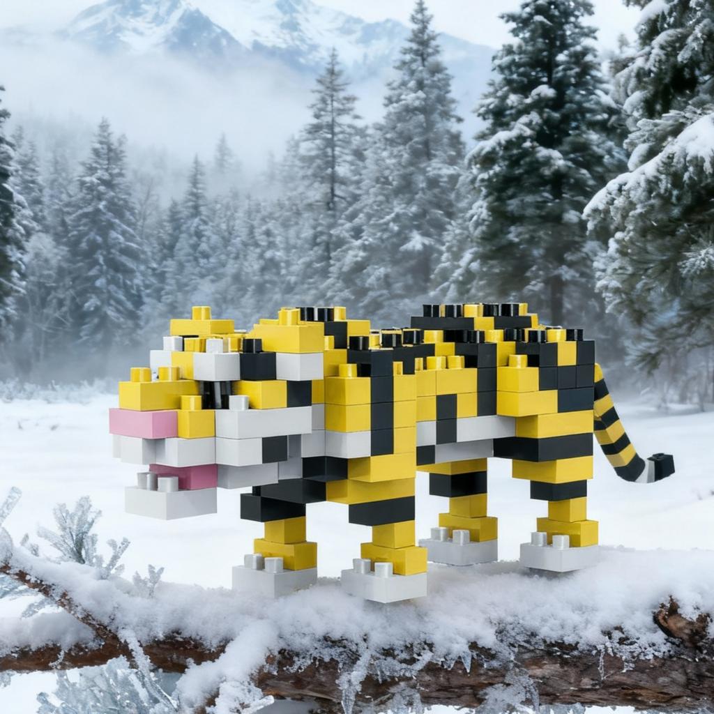 KNEW BUILT 3D Animal Model ElephantHippoLionLeopard Micro Mini Building Block Toys-Create ZooPuzzle AssemblyChristmas Gifts