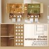 Bamboo Bathroom Wall Cabinet, 2 Slatted Doors, Open Compartment, Adjustable Shelf, Natural Wood
