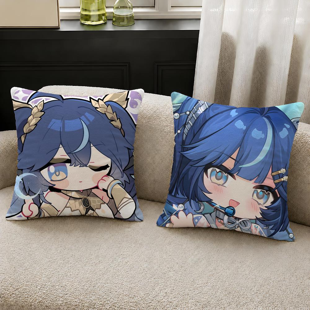 Game Iuno Wuthering Waves Cushion Cover Decorative Pillowcase Soft Short Plush Cozy Durable Sofa Home Decor Items Gift