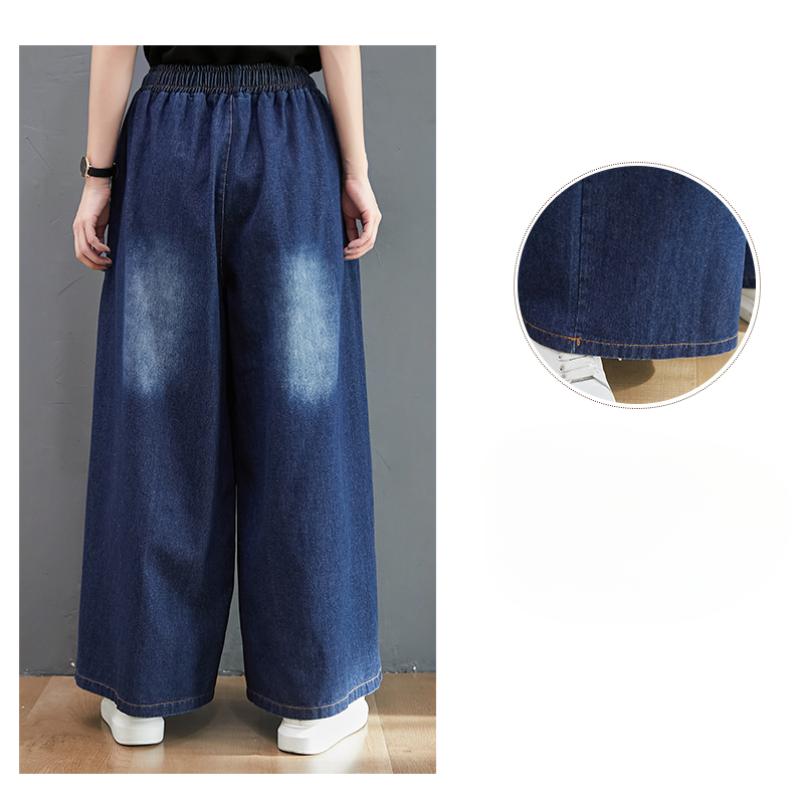 Jaro a léto Volné Jarní džíny Velké velikosti Dámské Kalhoty Široké Ležérní Dámské Harém Modré Kalhoty Kalhoty