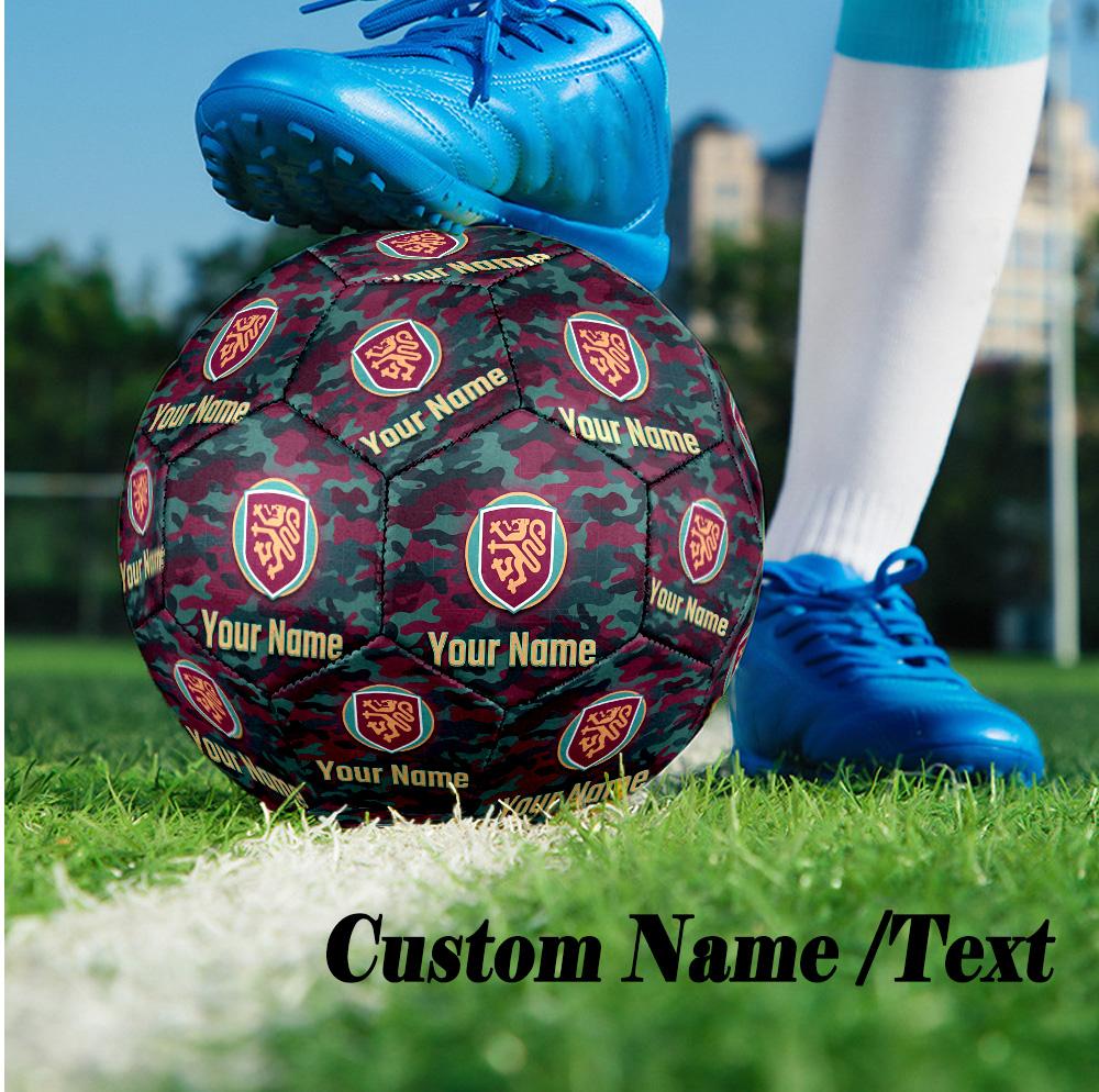 Size 5 Football Custom Name Text, Outdoor Training Soccer BallBurnley Football