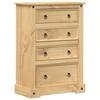 VidaXL Commode Corona 80x43x114 cm bois massif de pin, commode à tiroirs, classeur, armoire à tiroirs, armoire de rangement, 4005672