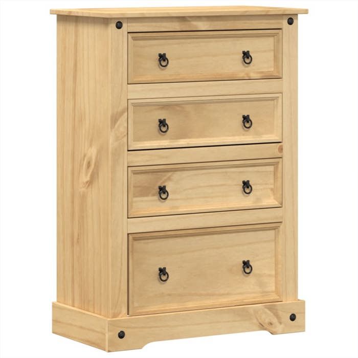VidaXL Commode Corona 80x43x114 cm bois massif de pin, commode à tiroirs, classeur, armoire à tiroirs, armoire de rangement, 4005672