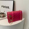 Fashion Rhombus Chain Bow Hardware Decoration Shoulder Women'S Crossbody Small Square Bag