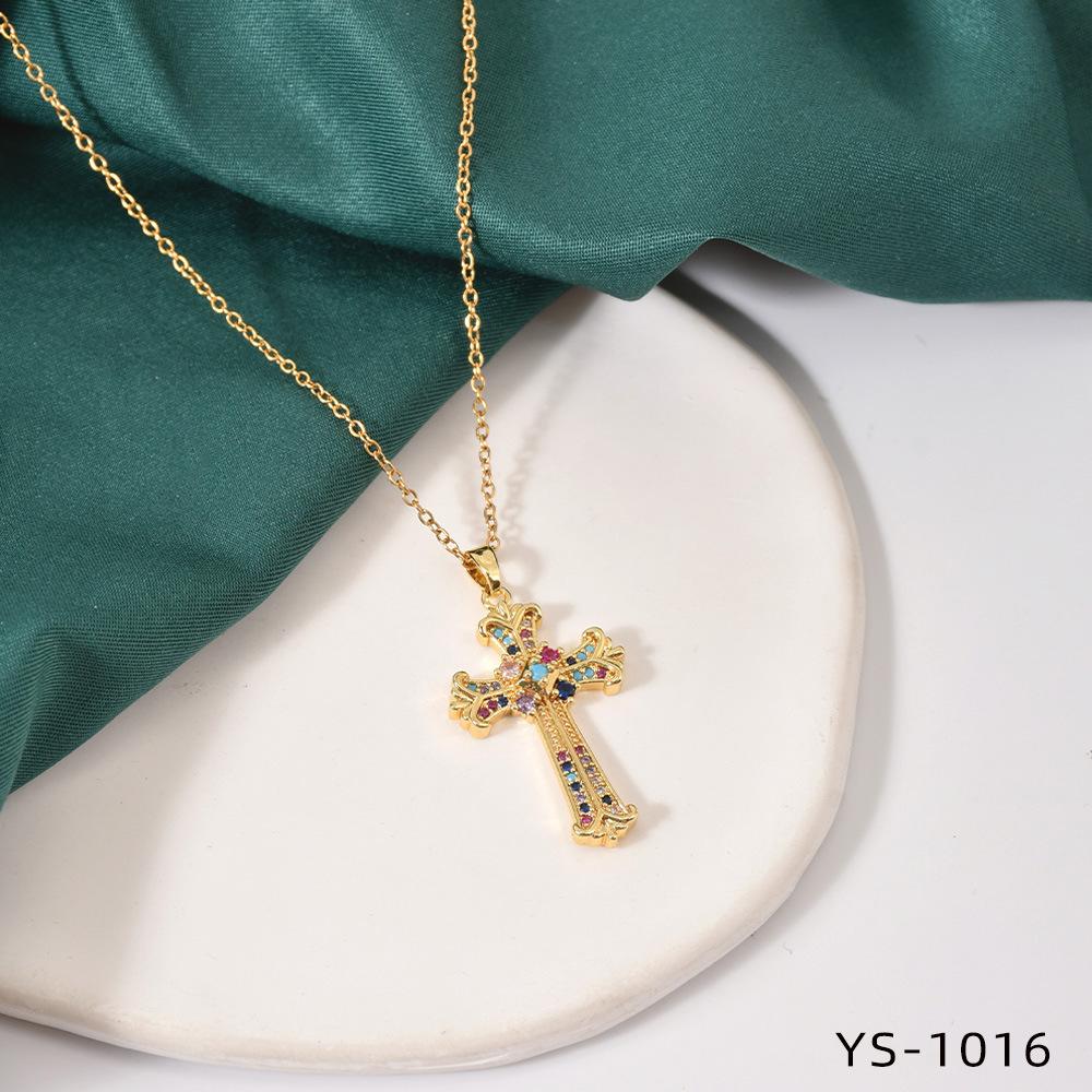Fashion Trendy Titanium Steel Cross Necklace Women Luxury Versatile Accessory