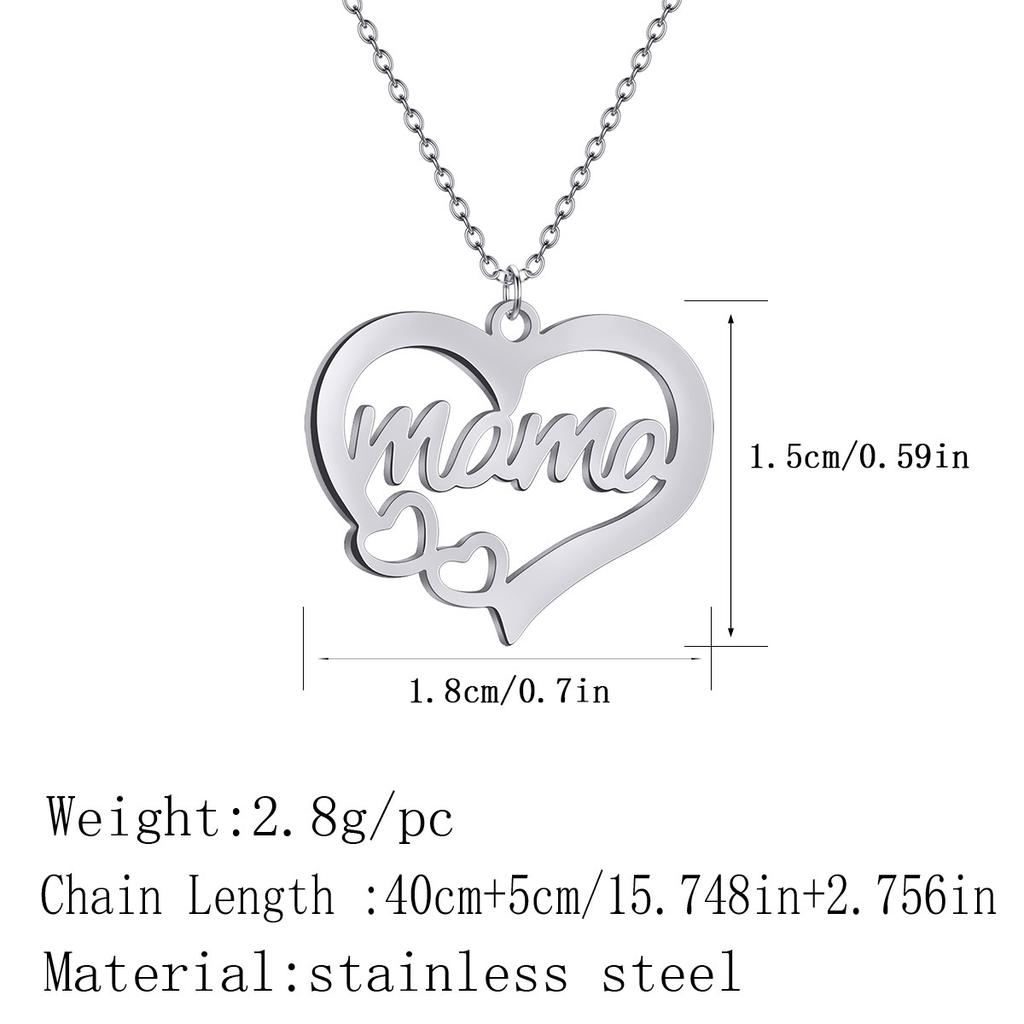Mama Letter Pendant Necklace For Women Mom Mother's Day Clavicle Chain Choker Stainless Steel Jewelry Minimal Gift