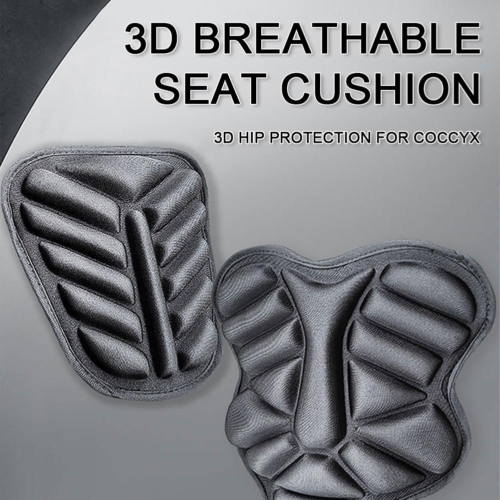 2Pcs 3D Passenger Bike Seat Pad Breathable Shock Absorbing 3D Motorcycle Seat Pad Comfortable Seat Covers Pad Foam