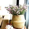 Nordic flower basket, portable woven basket, flower pot, straw woven, bamboo woven, plant woven, floor-standing folding straw wo