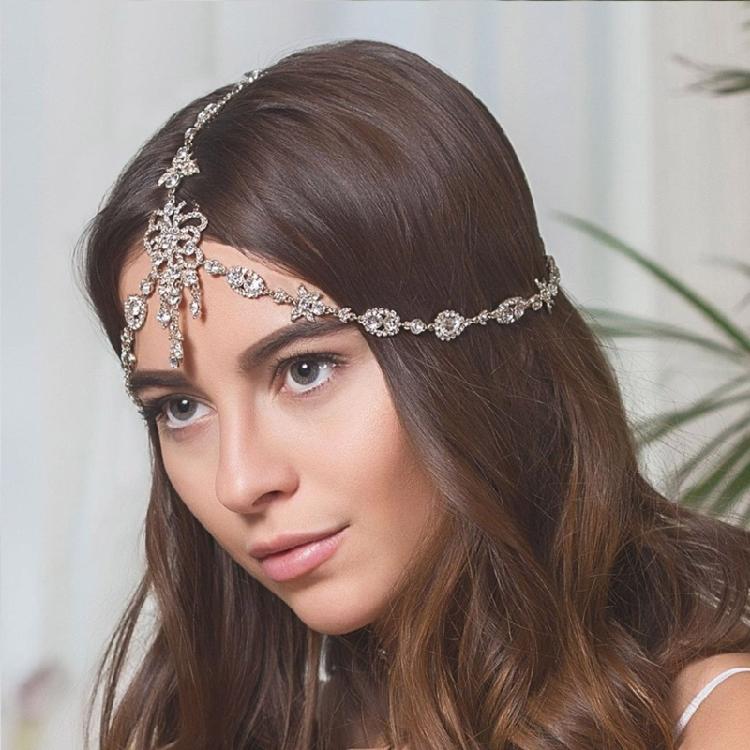 Unique Forehead Chain with Rhinestones Butterfly Designs Prom Hair Accessories Festival Hairpiece Hair Decoration