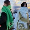 Soft Winter Cashmere Scarf Solid Color Warm Long Tassel Scarves Wrap Shawls For Women Girls