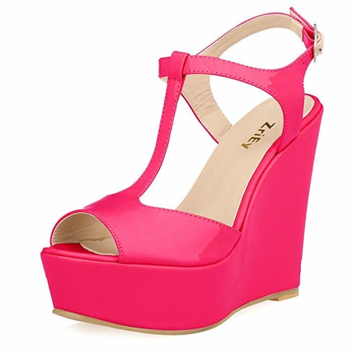 Fashion Women's Open Toe Sandals High Wedge Sexy Club Heel Shoes Dress Shoes Wedding Shoes