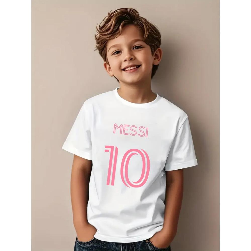Messi Print Streetwear Boys Girls Casual Fashion Oversized T Shirt Kids Boy Girl Tees Outdoor Sports Tops