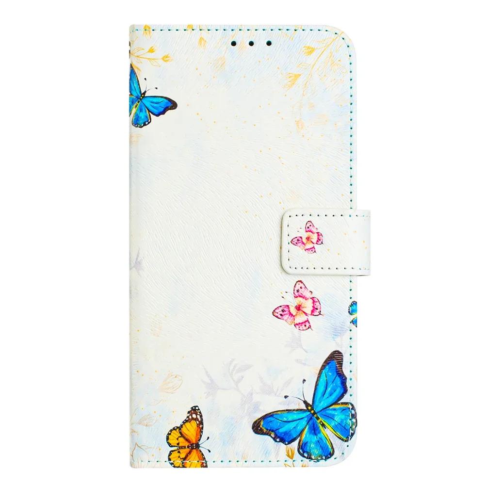 Coloured Drawing Wallet Case for iPhone 16E SE3 SE 8 7 6 6S Plus 16 Pro Max Shockproof Stand Card Holder Strap Flip Phone Cover