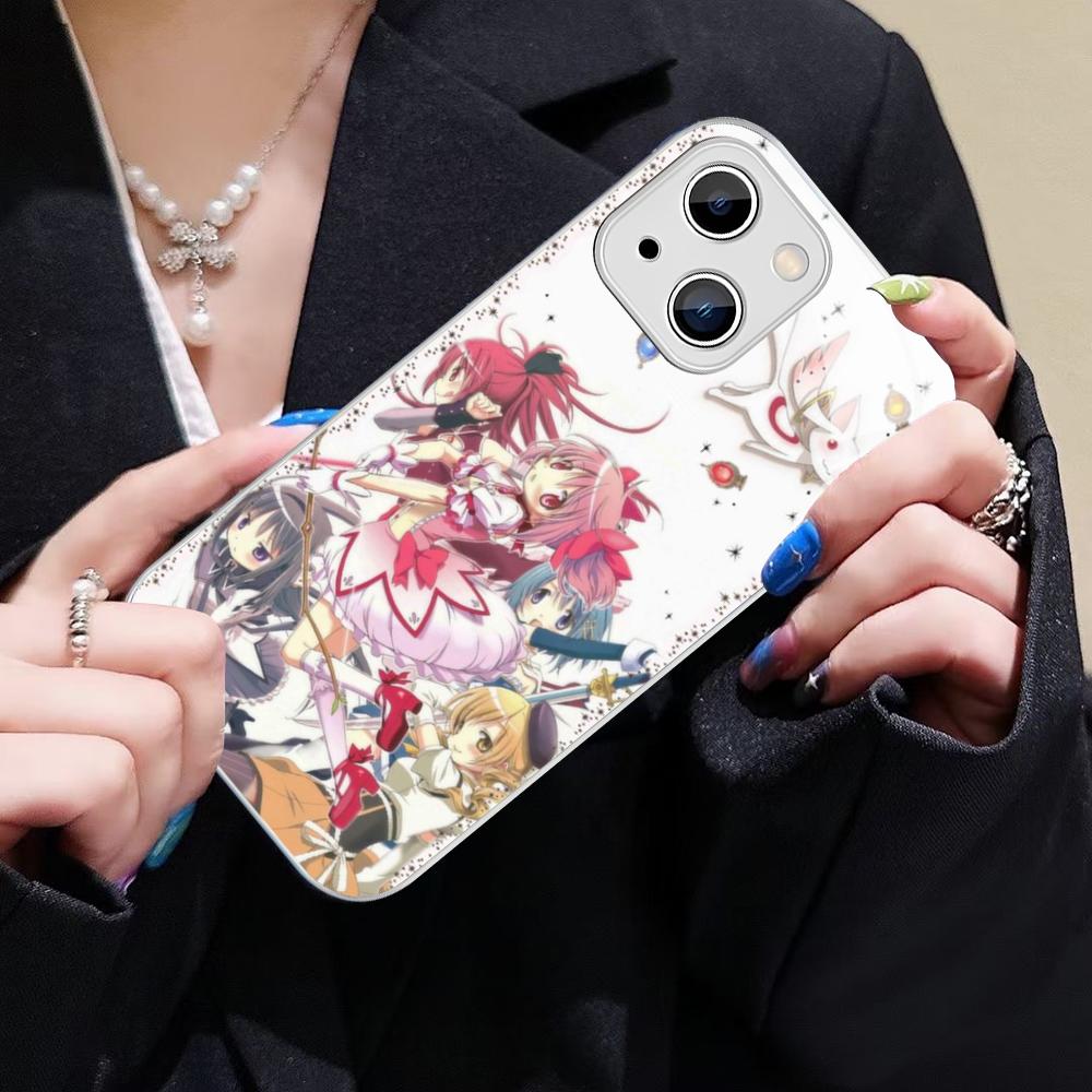 Puella Magi Madoka Magica Phone Case For IPhone 14 13 12 Mini 11 Pro XS Max X XR 14 Plus Tempered Glass Cover