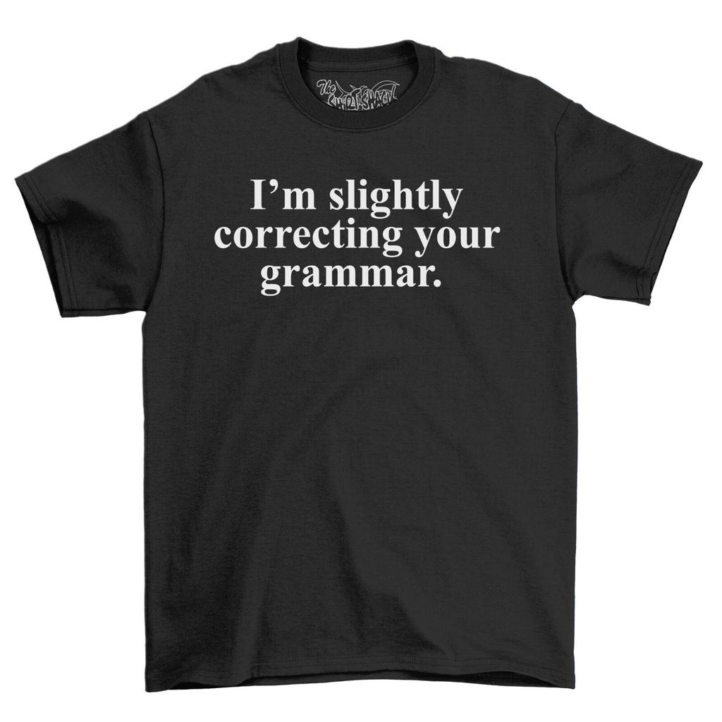 ShirtShack I'm Silently Correcting Grammar Men's Funny T-Shirt Mens Womens Tees Top 100% Cotton Shirt