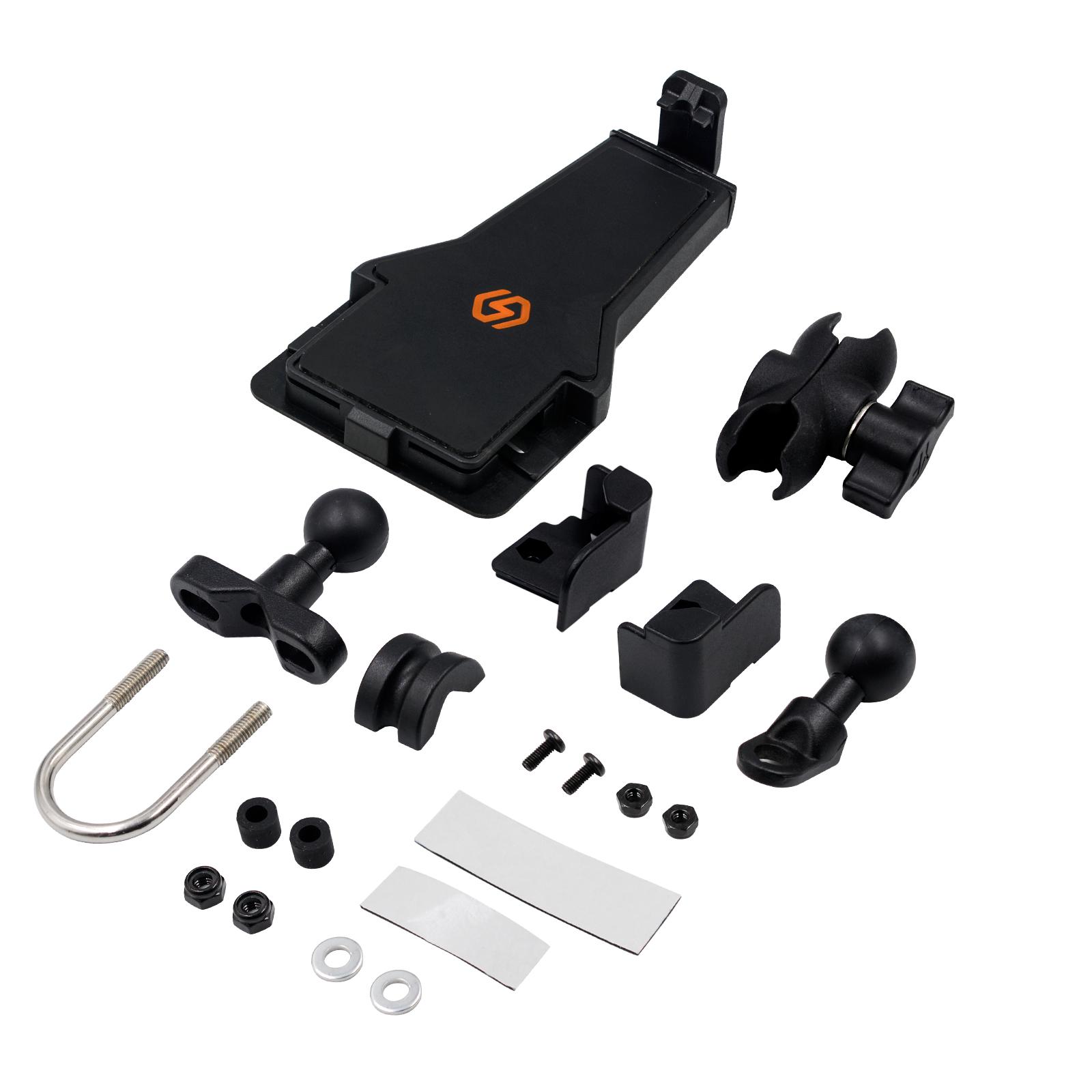 

Держатель для мобильного телефона на мотоцикл, вращающийся на 360°, кронштейн для регулировки положения телефона на руле велосипеда 7.5*17.5*14.5cm чёрный