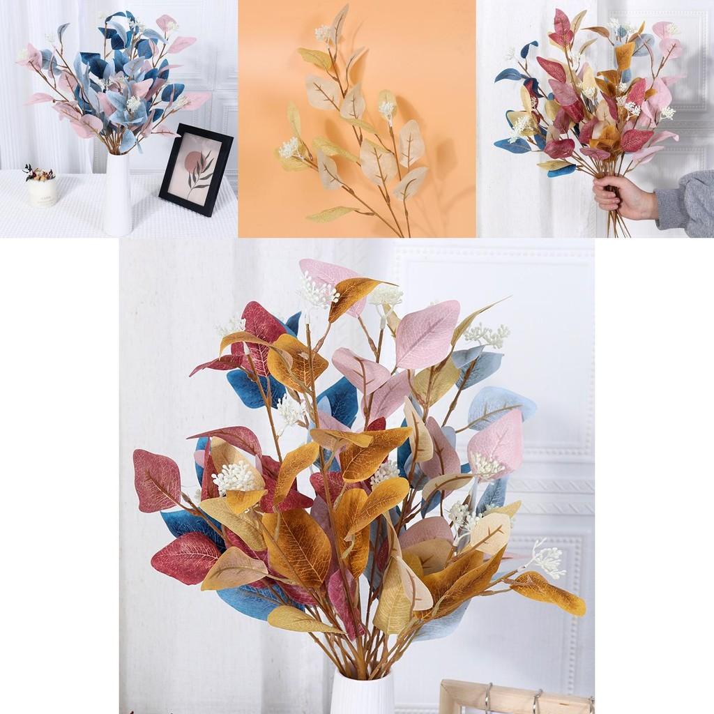 Artificial Eucalyptus Leaves With Berries Silk Flower Bouquet For Wedding Decor