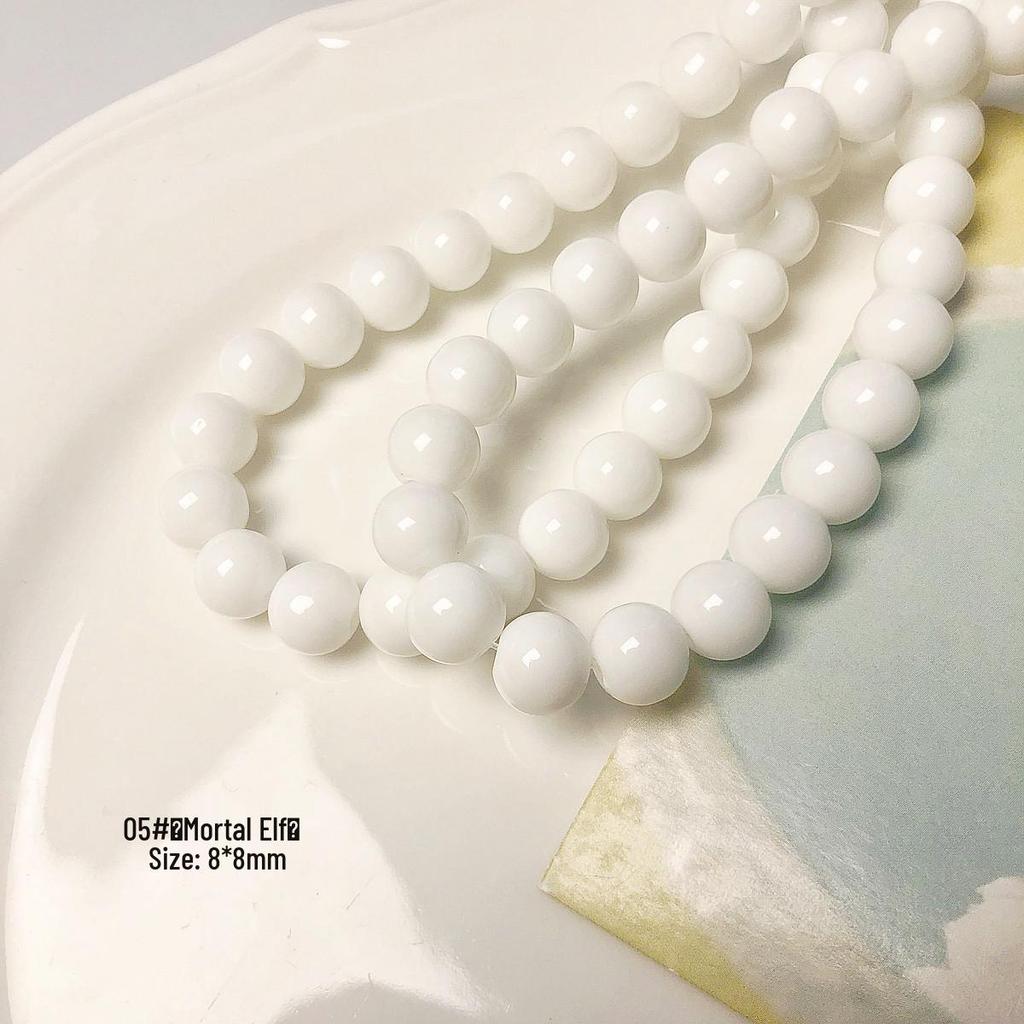 Mortal Elf Frosted Glass Beads - Round Tube Spacers for DIY Bracelets & Necklaces