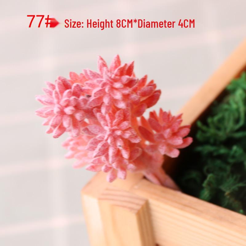 Realistic Flocked Succulents: Small Artificial Green Plant Wall Decor for Interiors