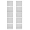 CLOUD Armoires à CD Armoire de rangement - bibliothèque 2 pcs Blanc 21x16x93,5 cm Bois d'ingénierie CHYNEW4292553