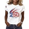 Fashion Women's Crew Neck Short Sleeve 3D Flag Color Printing Flag Short Sleeve Crew Neck T-Shirt