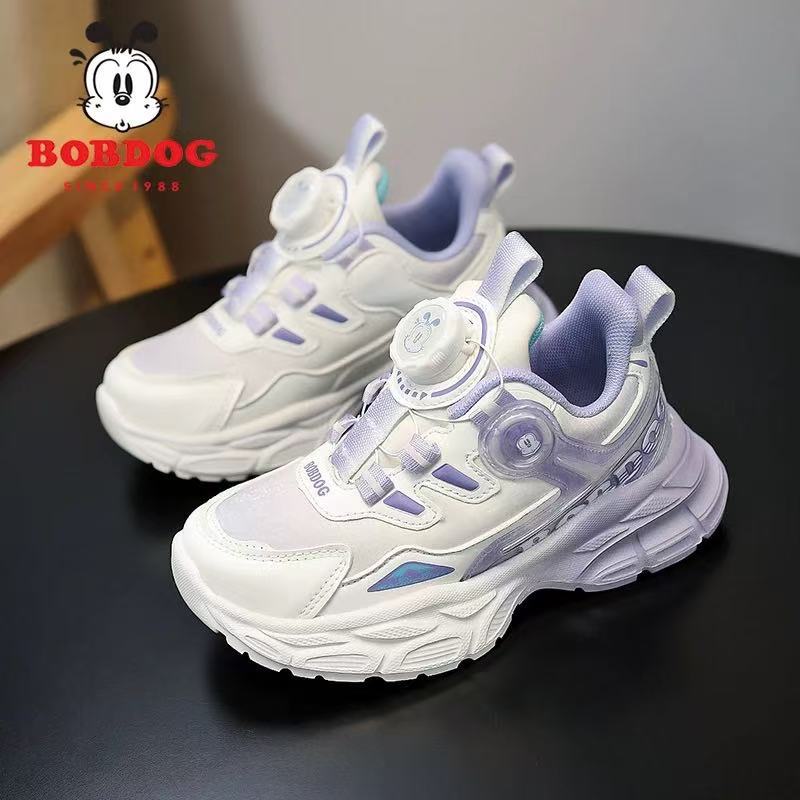 Sneakers Single Mesh Summer Girls Breathable Children Rotating Button Running Shoes